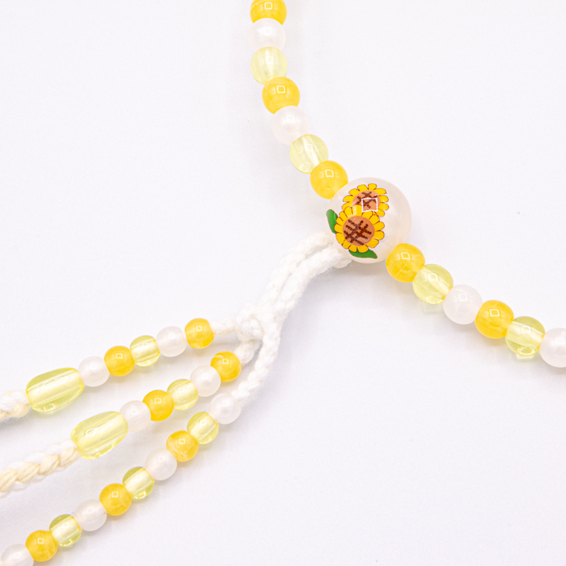 ひまわり 数珠 8寸（小・女性向け） プラスチック 綿房 創価学会念珠